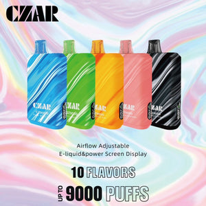 CZAR - CZ9000 PUFF DISPOSABLE VAPES 5PC - 14 Different Flavors