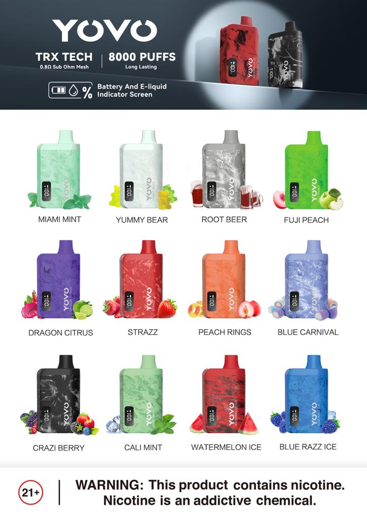YOVO Smart Disposable Vape - 8000 Puffs Cigars To Go & Cigars Lounge YOVO Smart Disposable Vape - 8000 Puffs Cigars To Go & Cigars Lounge